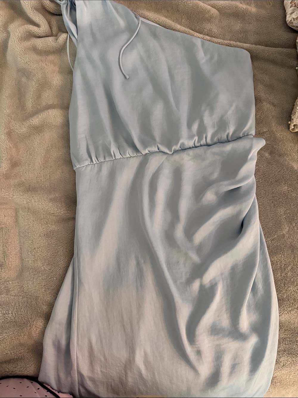 Steve Madden Light Blue One-Shoulder Slip Dress